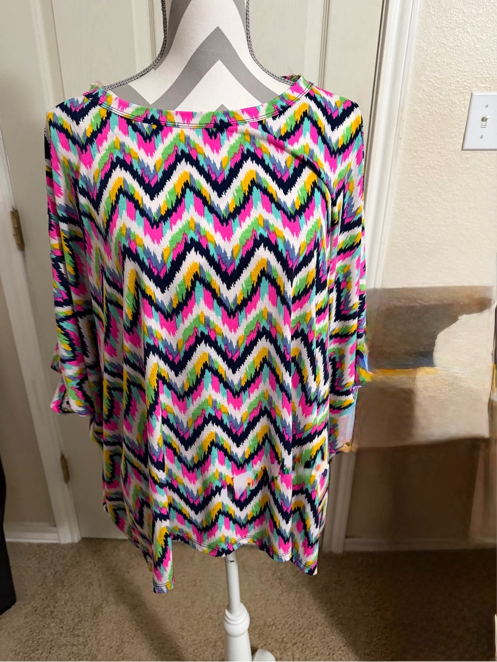 Scarlett Multi-Color Chevron Boatneck Tunic